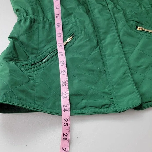 Zara Basic Full Zip Jackets Womens M Green Long Sleeve Pockets Stand Up Collar - Picture 9 of 13